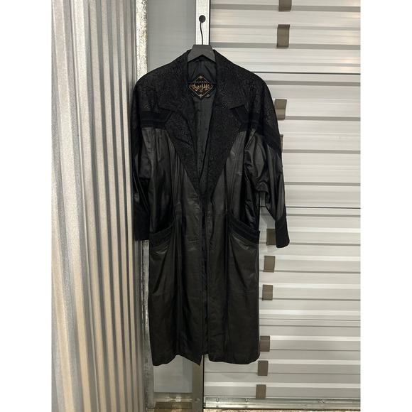 Black Trench Rare paisley coat - Picture 1 of 8